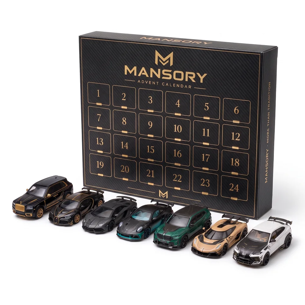 Widebody Days advent calendar box with seven mini supercars